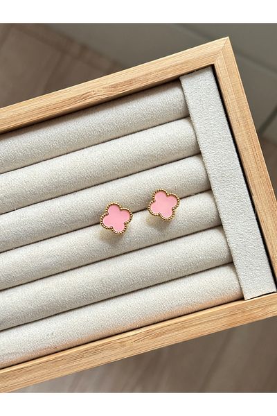 YOUES JEWELRY 316L Steel My Double Fear of Pink Clover, Women's Earrings