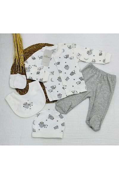 Aziz Bebe New Models 2025 Cute Lamb Patterned Hospital Release 5 Pack 5349