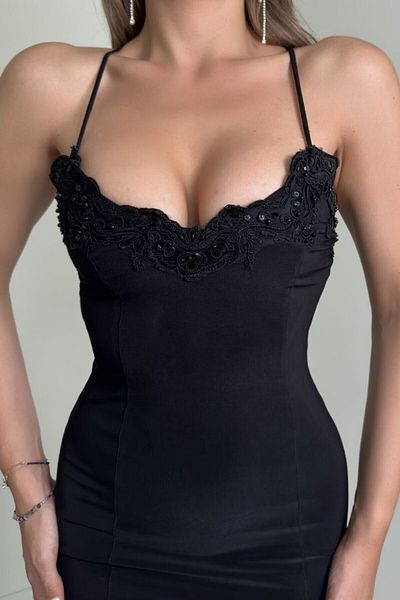 sportiness Women's Strappy Tulle Detailed Mini Dress