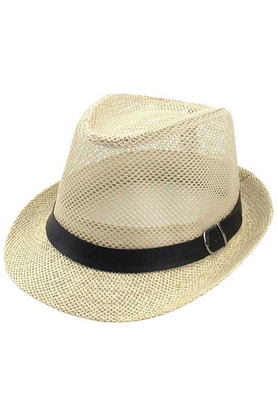 Uniquetrenders Καπέλο Fedora Trilby Unisex Mesh Καλοκαιρινό Ψάθινο