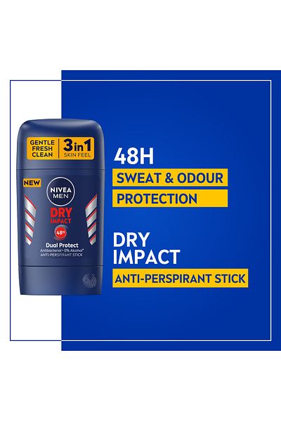 NIVEA NIVEA MEN Dry Impact, Antiperspirant for Men, Stick 50ml