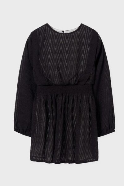 MAYORAL Kız Çocuk 10-18 Yaş Astarlı Beli Lastikli Tül Elbise 7977 Siyah