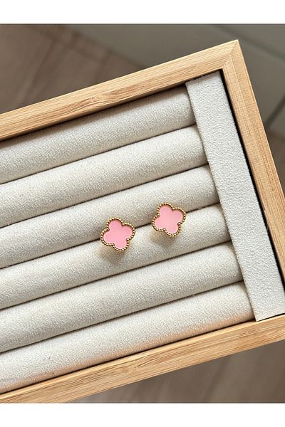 YOUES JEWELRY 316L Steel My Double Fear of Pink Clover, Women's Earrings