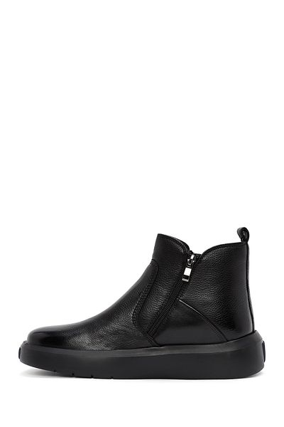 Derimod Black Leather Men's Boots - Double Zipper, Casual Model 24Wfd6931Ft