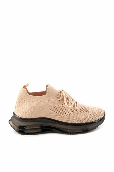 Bambi Beige White Knitwear Women's Sneaker K01718005482