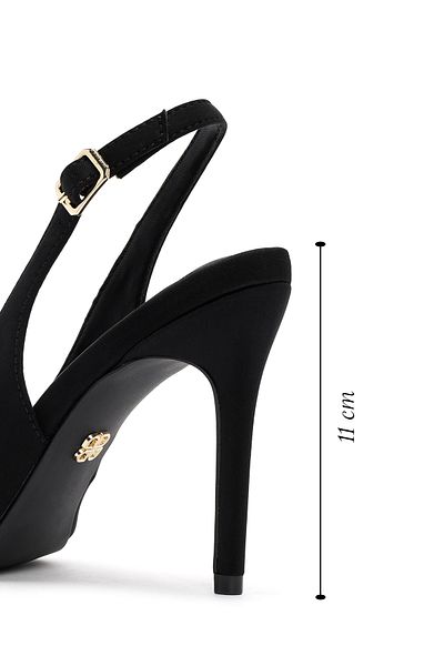 Derimod Women's Black Accessory Detailed Open Back Thin Heeled Shoes 24Wfd44016F