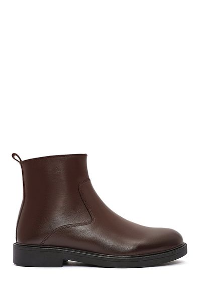 Derimod Men's Brown Zippered Leather Casual Boots 24Wfd 702518