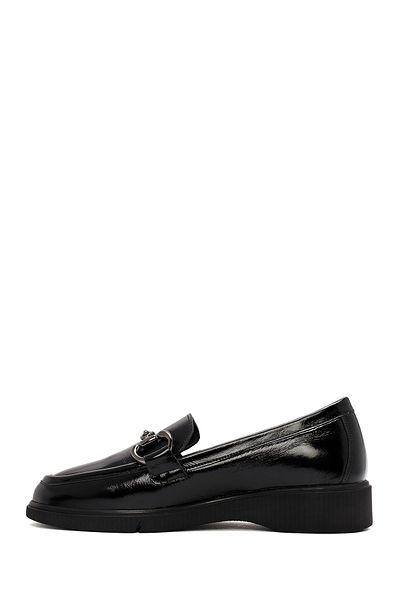 Derimod Black Patent Leather Comfort Loafer - Buckle Detailed, Women'S, 24Wfd 413316
