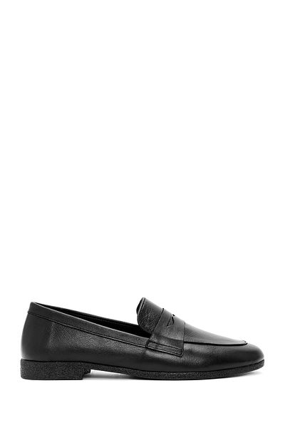 Derimod Black Leather Women's Loafer - 24Wfd 350118