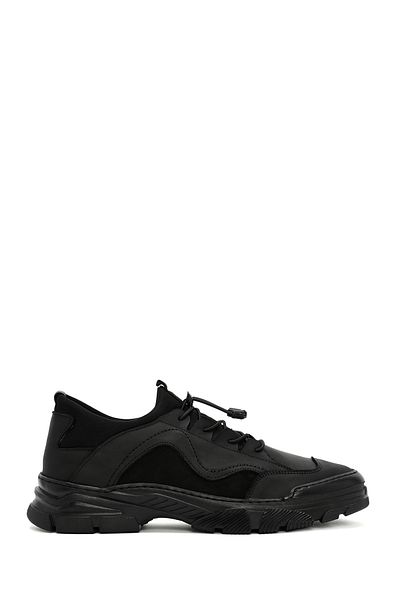 Derimod Men's Black Lace-Up Leather Sneakers 24Wfd6610Cr