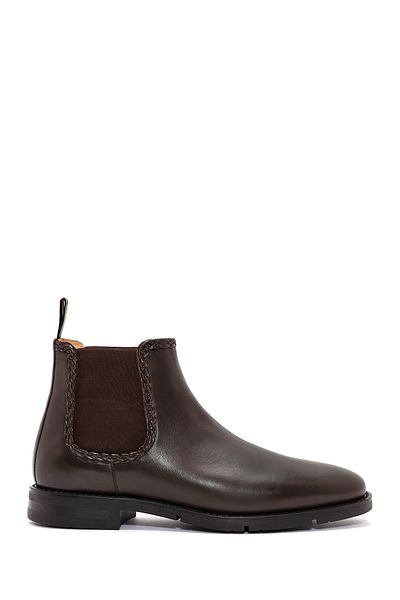 Derimod Men's Brown Leather Chelsea Boots 24Wfd 730118