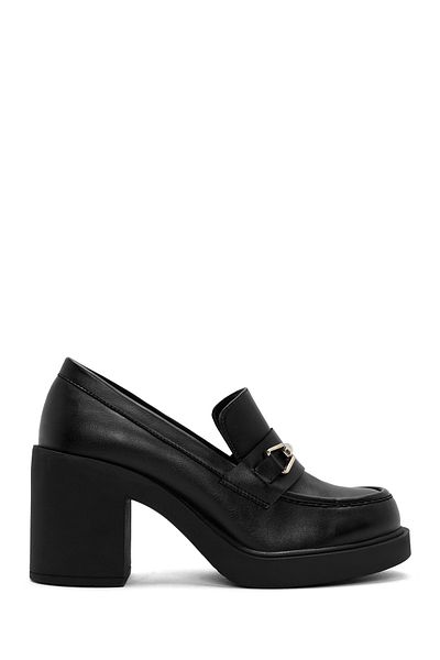 Derimod Black Thick Heeled Women's Loafer - 24Wfe 252118