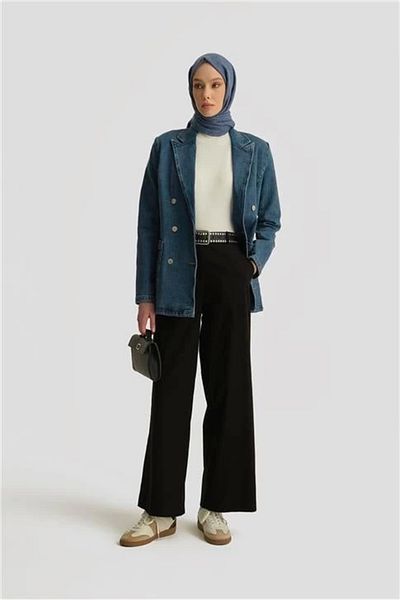 Armine High Waist Palazzo Trousers 25Y2812 Black