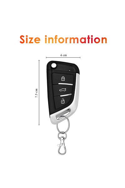3XR Universal Car Keyless Entry System with Trunk Release, 2 Remote Fobs, Central Locking, Car Finder