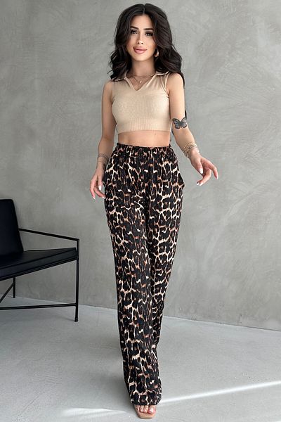 Rabi Shine Wrap Palazzo Pants with Elastic Waist and Pockets