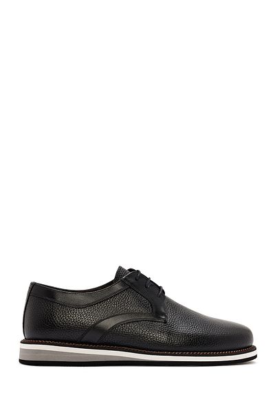 Derimod Men's Black Lace-Up Leather Casual Shoes 24Wfd7049Ft