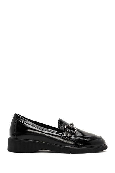 Derimod Black Patent Leather Comfort Loafer - Buckle Detailed, Women'S, 24Wfd 413316