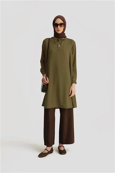 Armine Lace Detailed Tunic 25Yh4202 Khaki