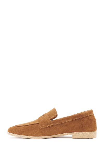 Derimod Women's Tan Suede Leather Loafer 24Wfd 350110