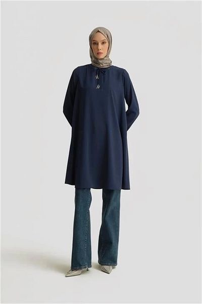 Armine Lace Detailed Tunic 25Yh4202 Navy Blue