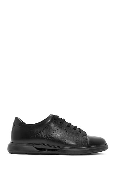 Derimod Ανδρικό δερμάτινο sneaker μαύρο με κορδόνια 24WFD 621118