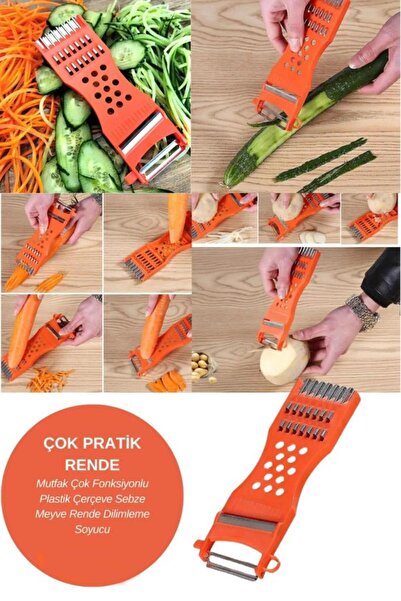 abnturk 5 Fonksiyonlu Sebze Meyve Soyucu Jülyen Soyucu Patates Dilimleyici Ci...