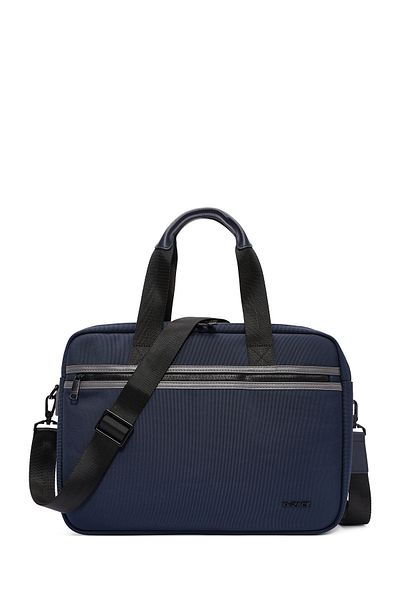 Derimod Servietă din stofă cu curea lungă pentru bărbați D-Pack, albastru marin 24WBD30146F