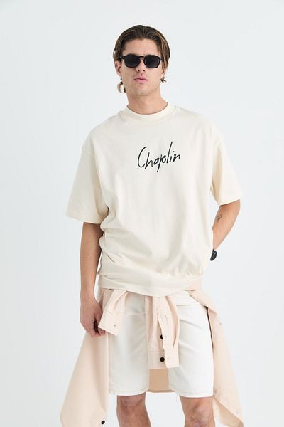 CANMODA Μπλουζάκι Chaplin Oversize - 100% Βαμβάκι - Πέτρα