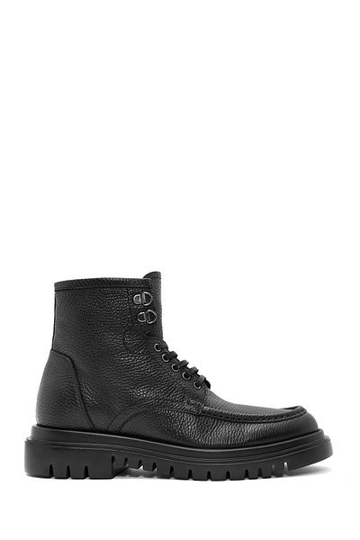 Derimod Men's Black Lace-Up Leather Boots 24Wfd7302Ft