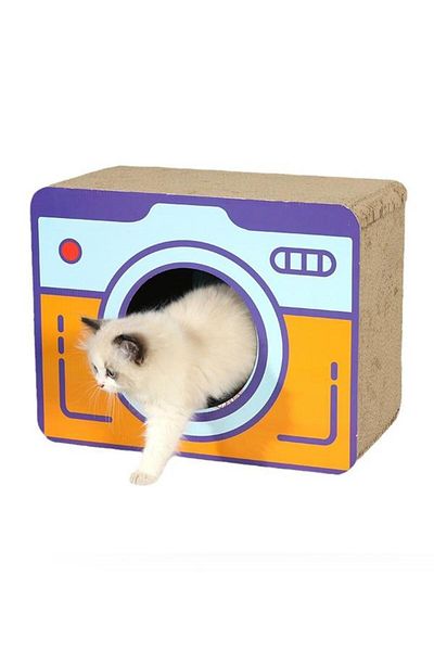 Glipet Camera Shaped Cardboard Cat Scratching 44X34X23 cm