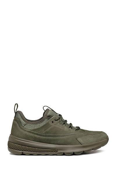 Geox Tenis pentru bărbați din piele Spherica kaki cu șireturi U46BAA03215C3009