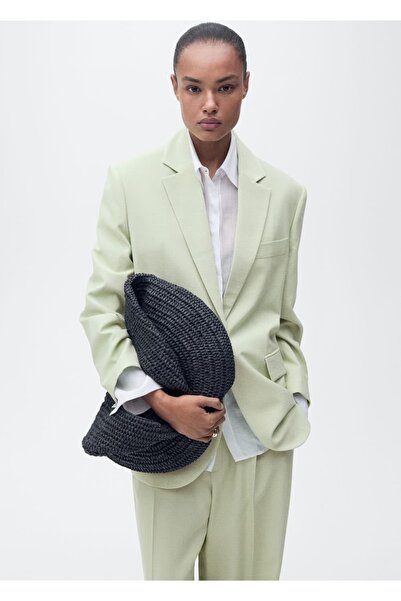 MANGO Woman Düz kesim blazer ceket