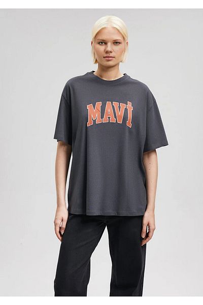 Mavi Μπλουζάκι με λογότυπο Σκούρο Γκρι Oversize / Φαρδιά Εφαρμογή 1600843 -82185