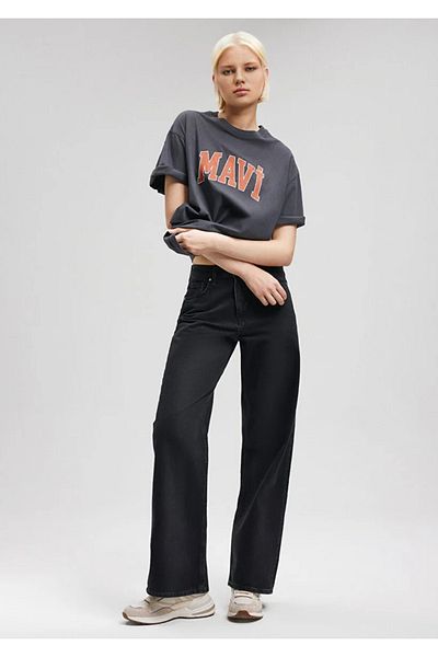 Mavi Μπλουζάκι με λογότυπο Σκούρο Γκρι Oversize / Φαρδιά Εφαρμογή 1600843 -82185