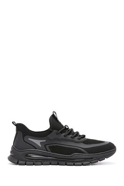 Derimod Zero Men's Black Lace-Up Fabric Sneakers 25Sfd69156F