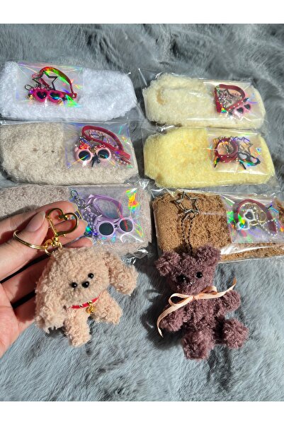 ZephiaStore سلك فروي أبيض من القطيفة لصنع سلسلة مفاتيح مجموعة DIY مجموعة رقيق...