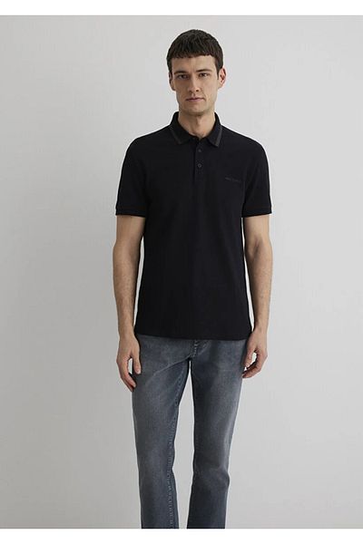 Mavi Ανδρικό μαύρο μπλουζάκι M0611829-900 Polo Neck