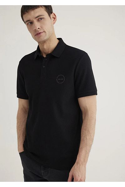Mavi Ανδρικό μαύρο μπλουζάκι M0610305-900 Polo Neck