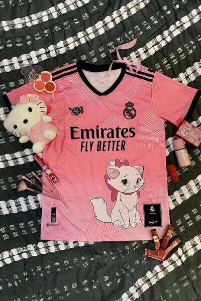 rengarenk outlet Pembe Marie Madrid Jersey Forma Unisex T-shirt