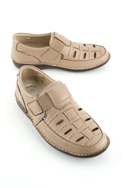 Al-Me Ayakkabı Al-Me Erkek Yazlık İç Dış Hakiki Deri Ortopedik Rahat Klimalı Taban Lastikli Esnek Üst Kemerli Günlü