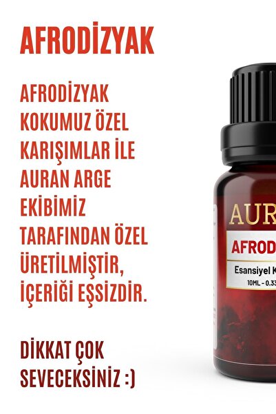 AURAN Afrodizyak Esansiyel Uçucu Koku Yağı Difüzör Esansı Buhurdanlık Yağı Aromaterapi Yağı 100ml