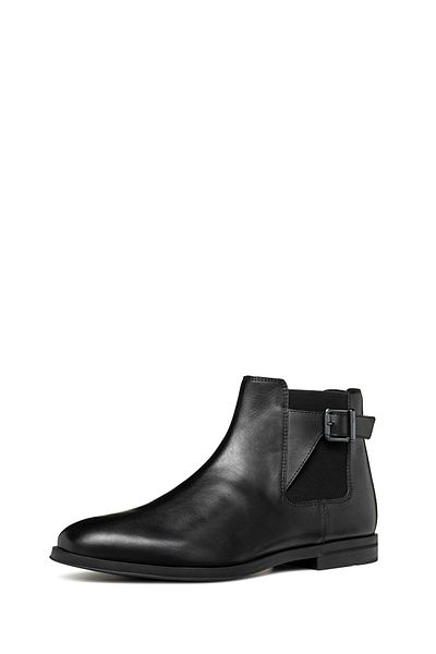 Geox Men's Black U Decio Zippered Leather Boots U46Fxa00043C9999