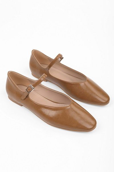 Shoeberry Γυναικείες μπαλαρίνες Jerry Caramel Skin
