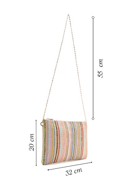 Derimod Women's Multicolor Long Chain Strap Straw Portfolio Bag 25Sbd2207M7