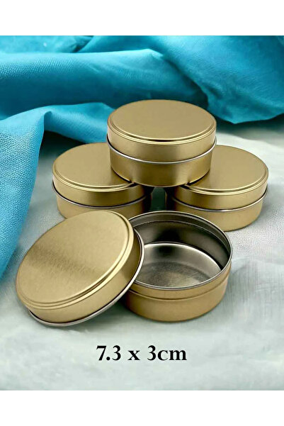 Misse Metal Teneke Kutu - Çok Amaçlı Mum, Sabun ve Hediyelik Hazırlama Kutusu 7,3x3,1 cm (10 Adet)