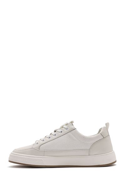 Derimod Men's White Lace-Up Leather Sneaker 25Sfd 693414