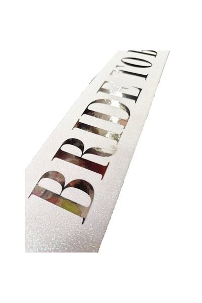 shop White Silver Bride to Be Silvery Sash Belt 10 cm
