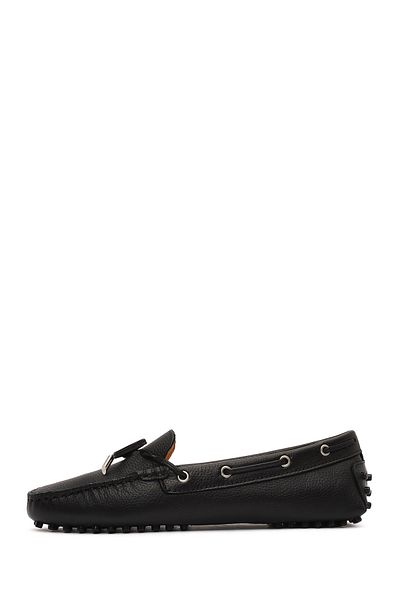Derimod Women's Black Bow Leather Loafer 25Sfd2904Ft