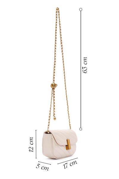 Derimod Geantă de damă, crem, cu curea lungă, matlasată, mini crossbody 25SBD2405KP