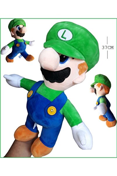 OYUNCAKSAHİLİ لعبة لوغي سوبر ماريو القطيفة، لوغي 37 سم، عبوة هدايا خضراء من س...